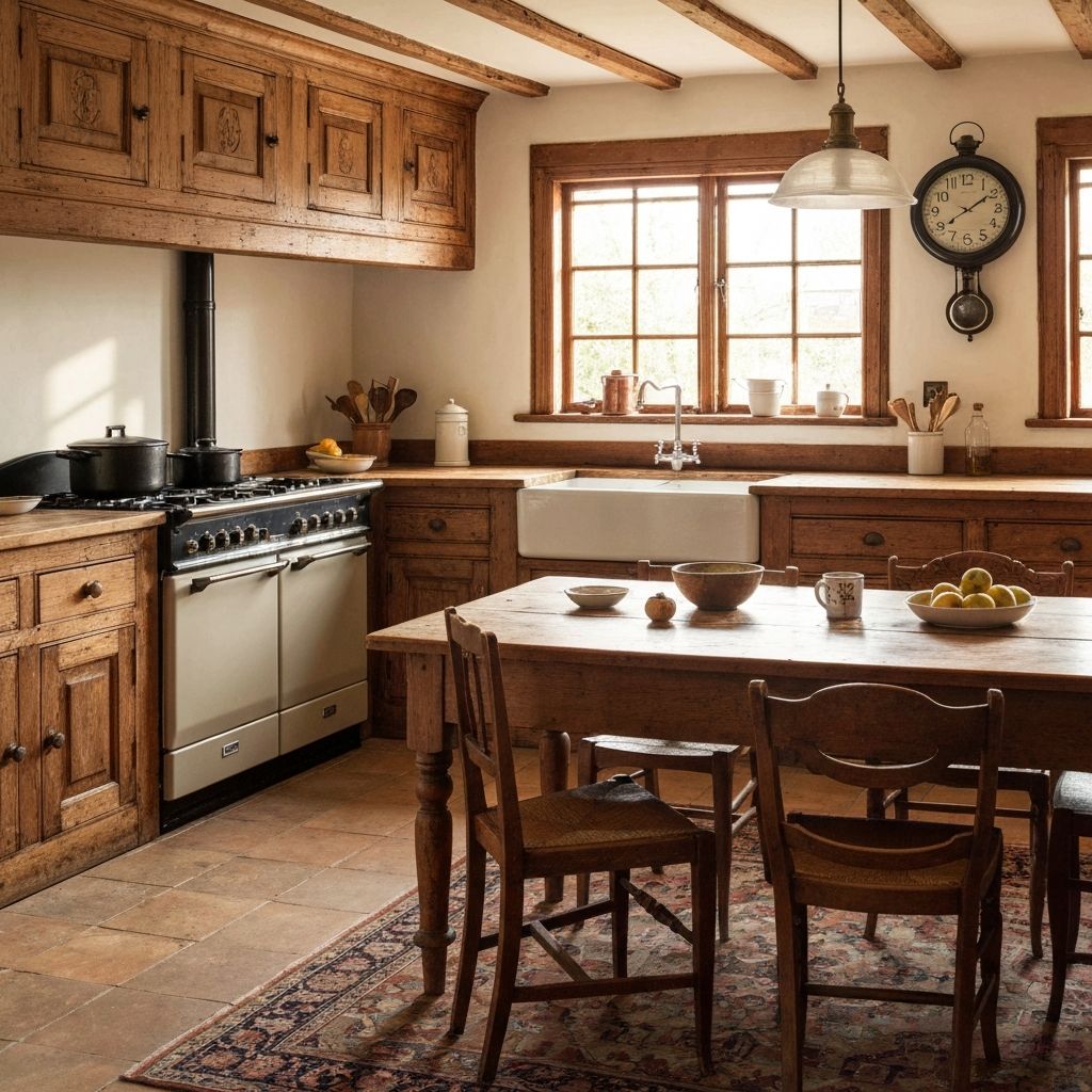 Classic kitchen fitting with wooden units